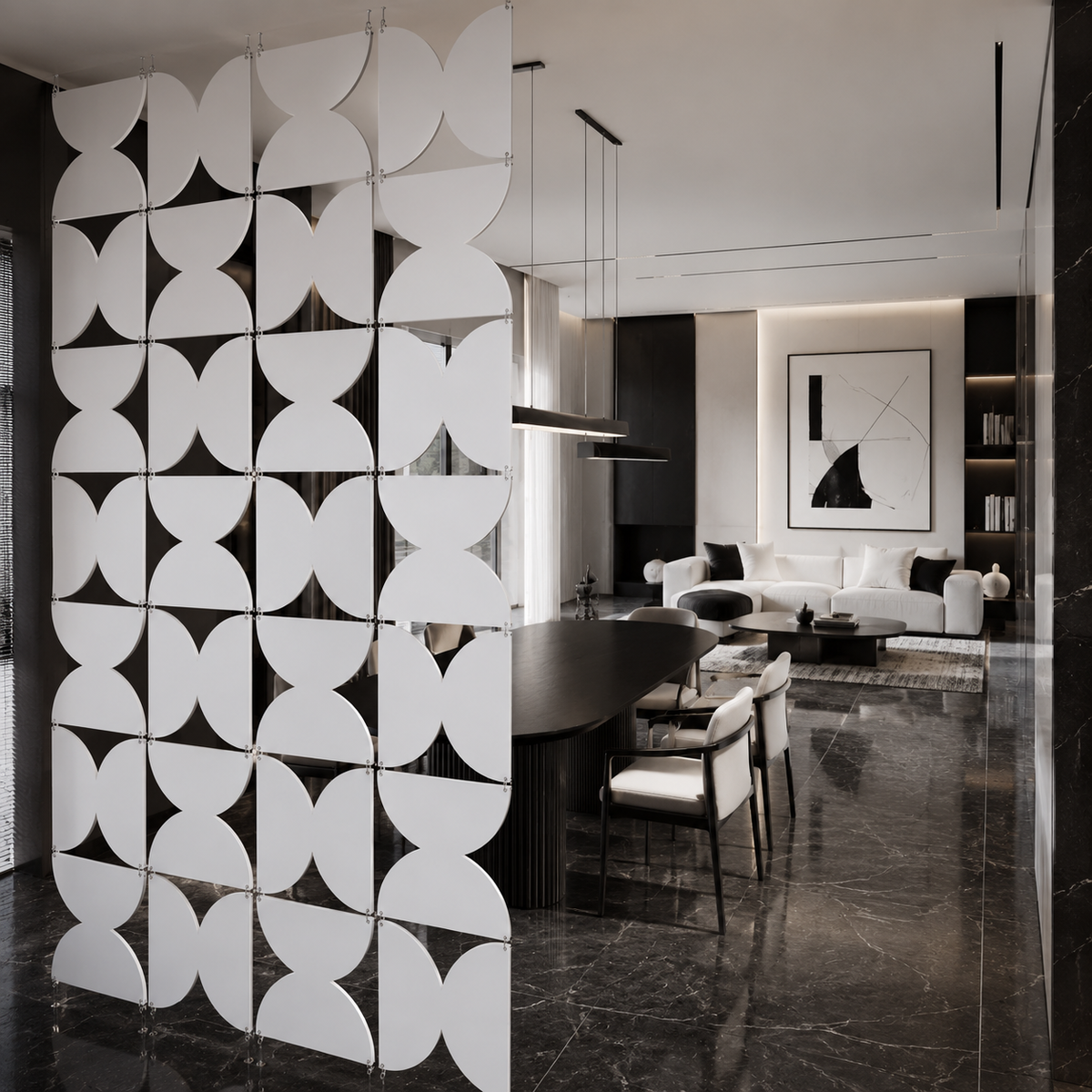 Half Moon Room Divider — 32 Panel Set