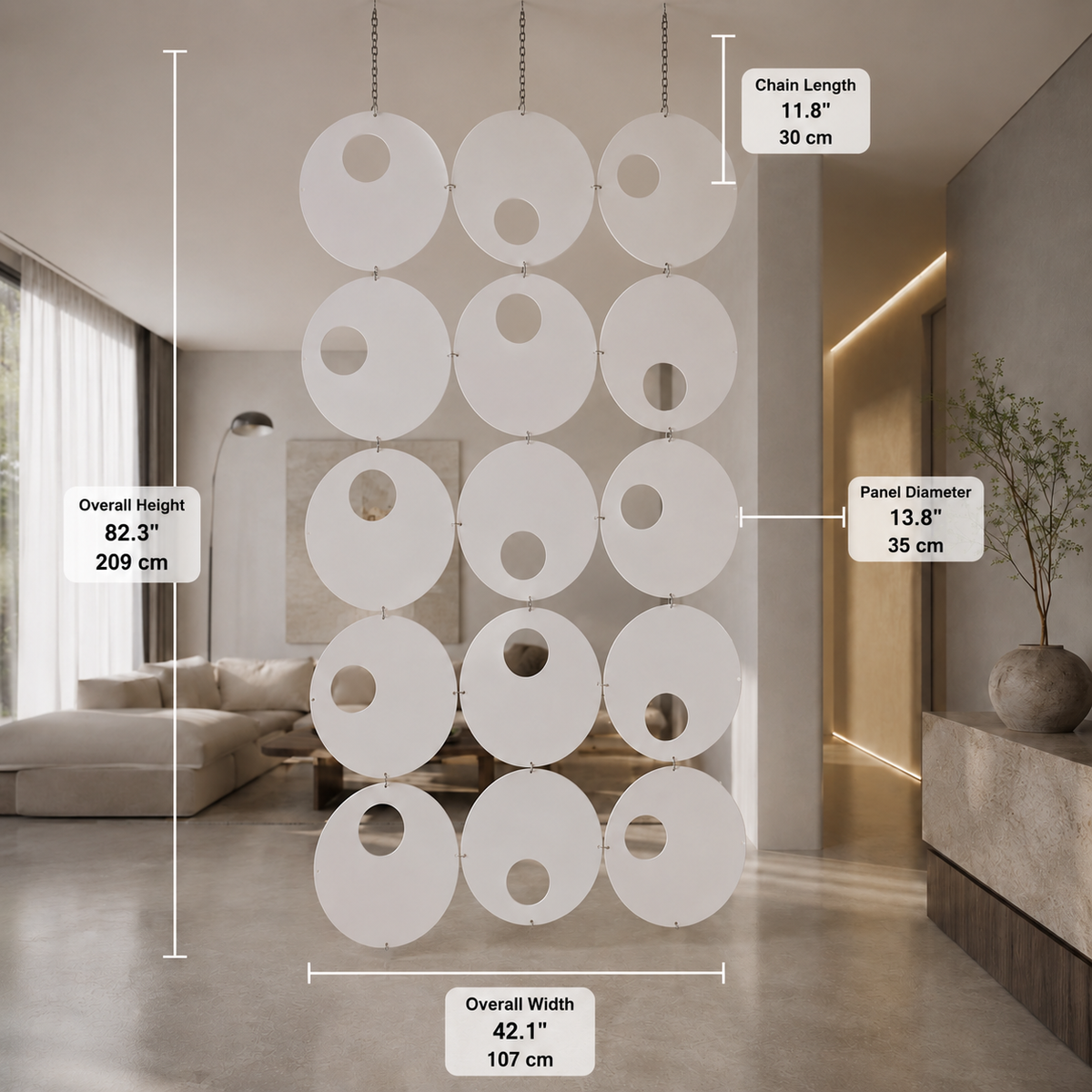 Orbit Room Divider Partition — 15 Panel Set