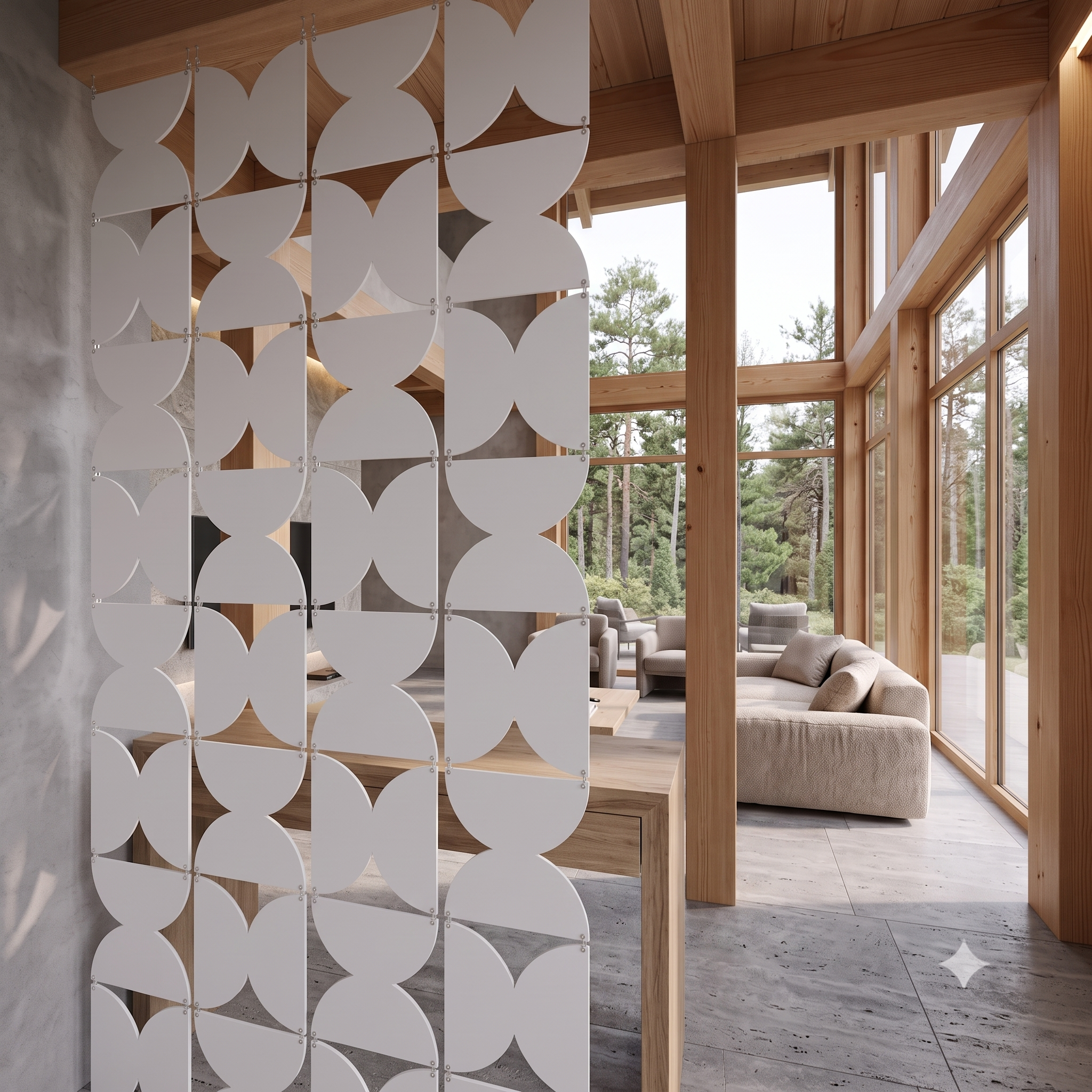 Half Moon Room Divider — 32 Panel Set