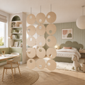 Orbit Room Divider Partition — 15 Panel Set Wooden