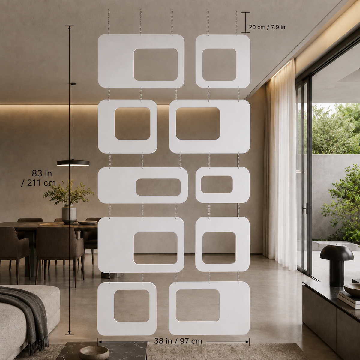 FRAME Hanging Room Divider — 10 Panel Set