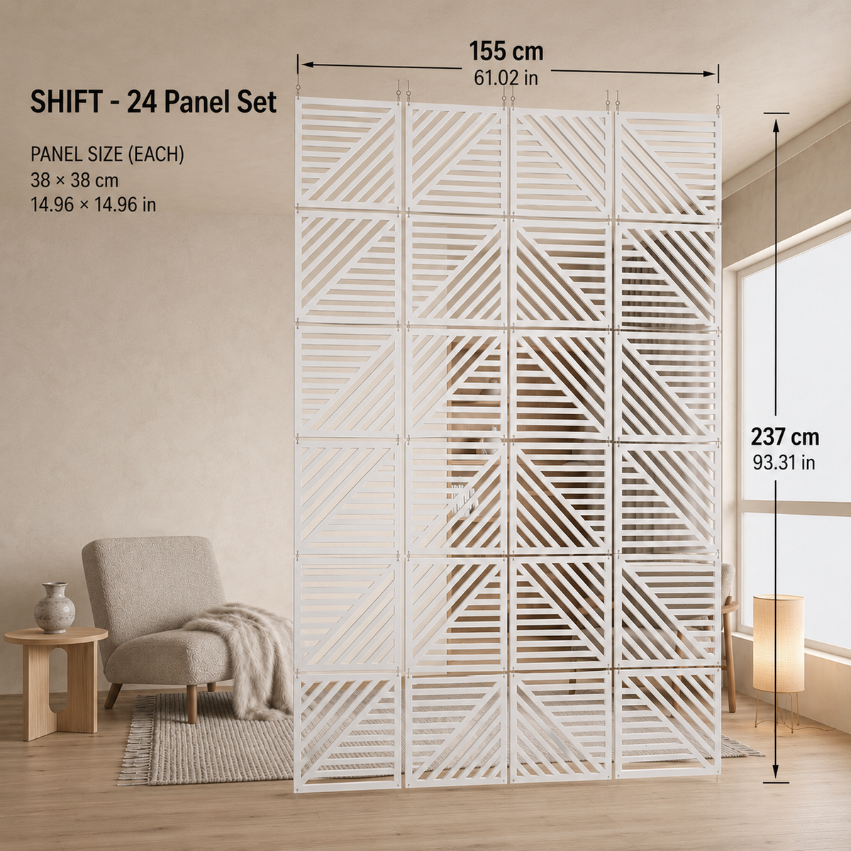 SHIFT Room Divider Partition — 24 Panel Set